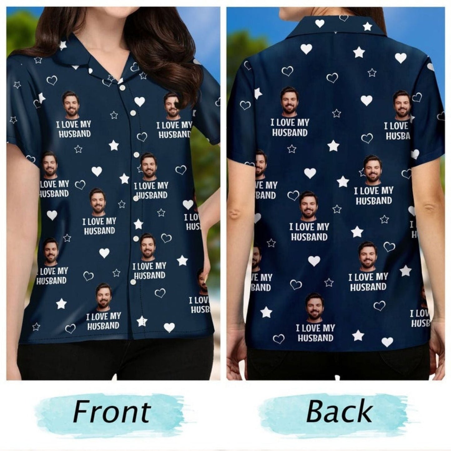 Funny Romantic Custom Photo Gift Husband Boyfriend Hawaiian Shirt For Coastal Travel And Summer Outings