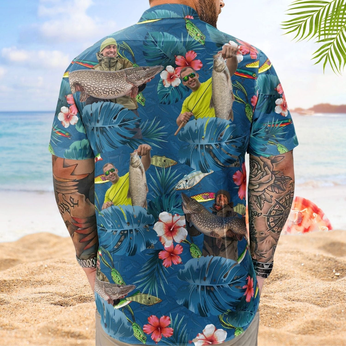 Fishing Bass Aloha Men Custom Photo Husband Hawaiian Shirt For Personalized Vacation Style And Beach Travel