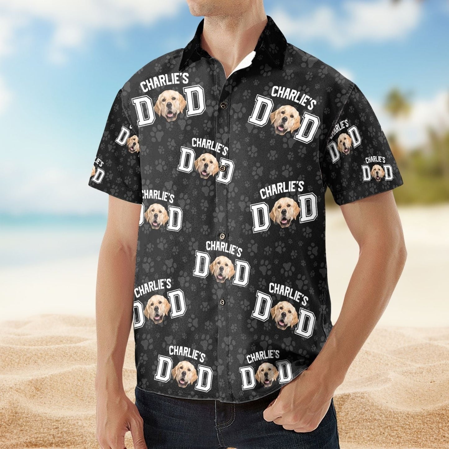 Tropical Dog Aloha Custom Pet Photo Dad Hawaiian Shirt For Resort Days And Thoughtful Gifting