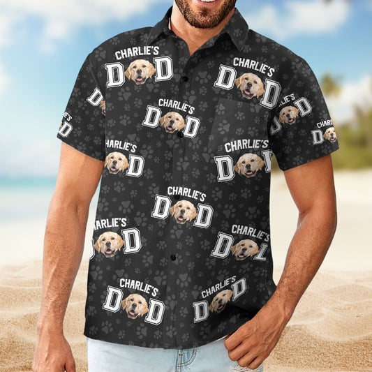 Tropical Dog Aloha Custom Pet Photo Dad Hawaiian Shirt For Resort Days And Thoughtful Gifting