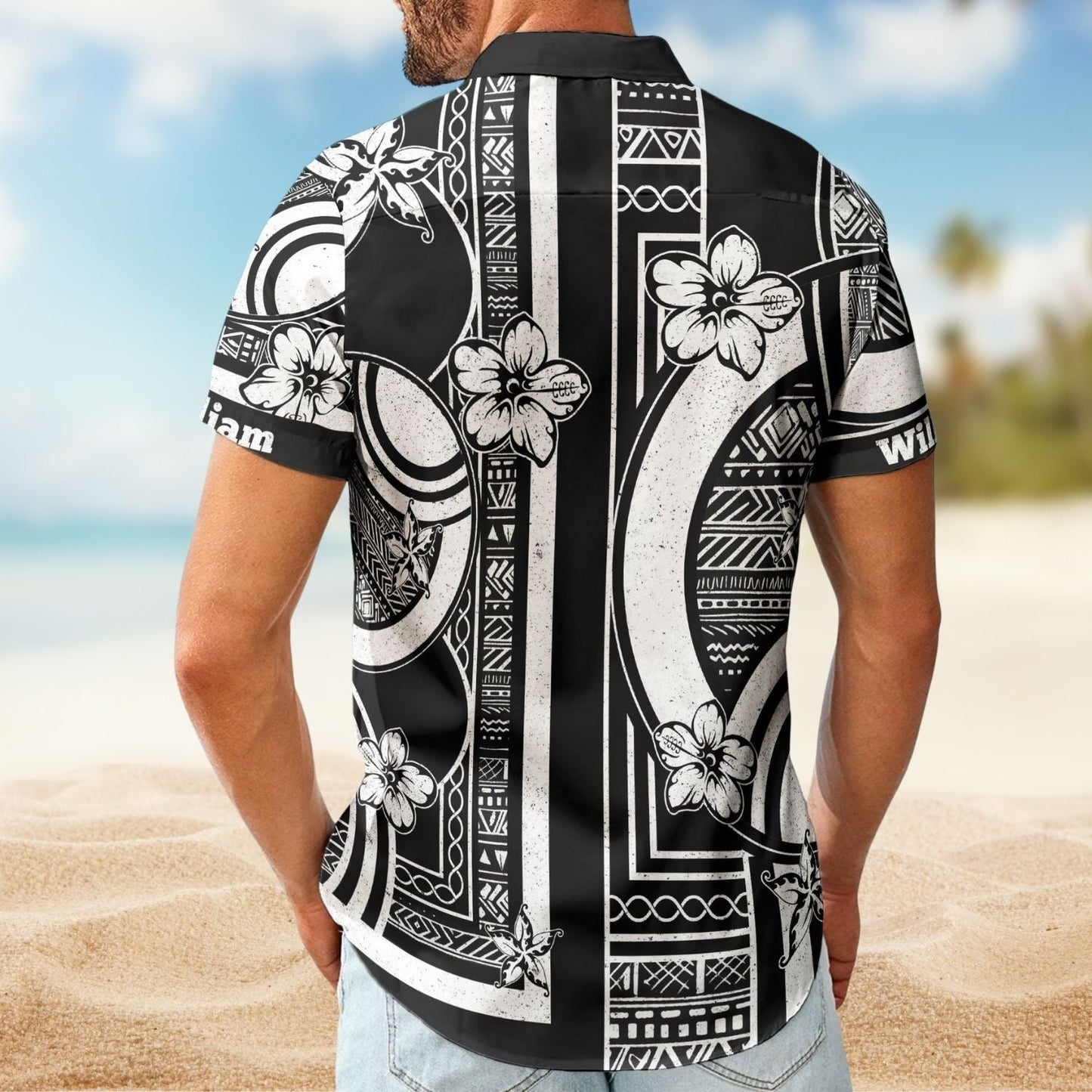 Vintage Black Personalized Aloha Kapa Hawaiian Name Hawaiian Shirt For Island Vacations And Everyday Style