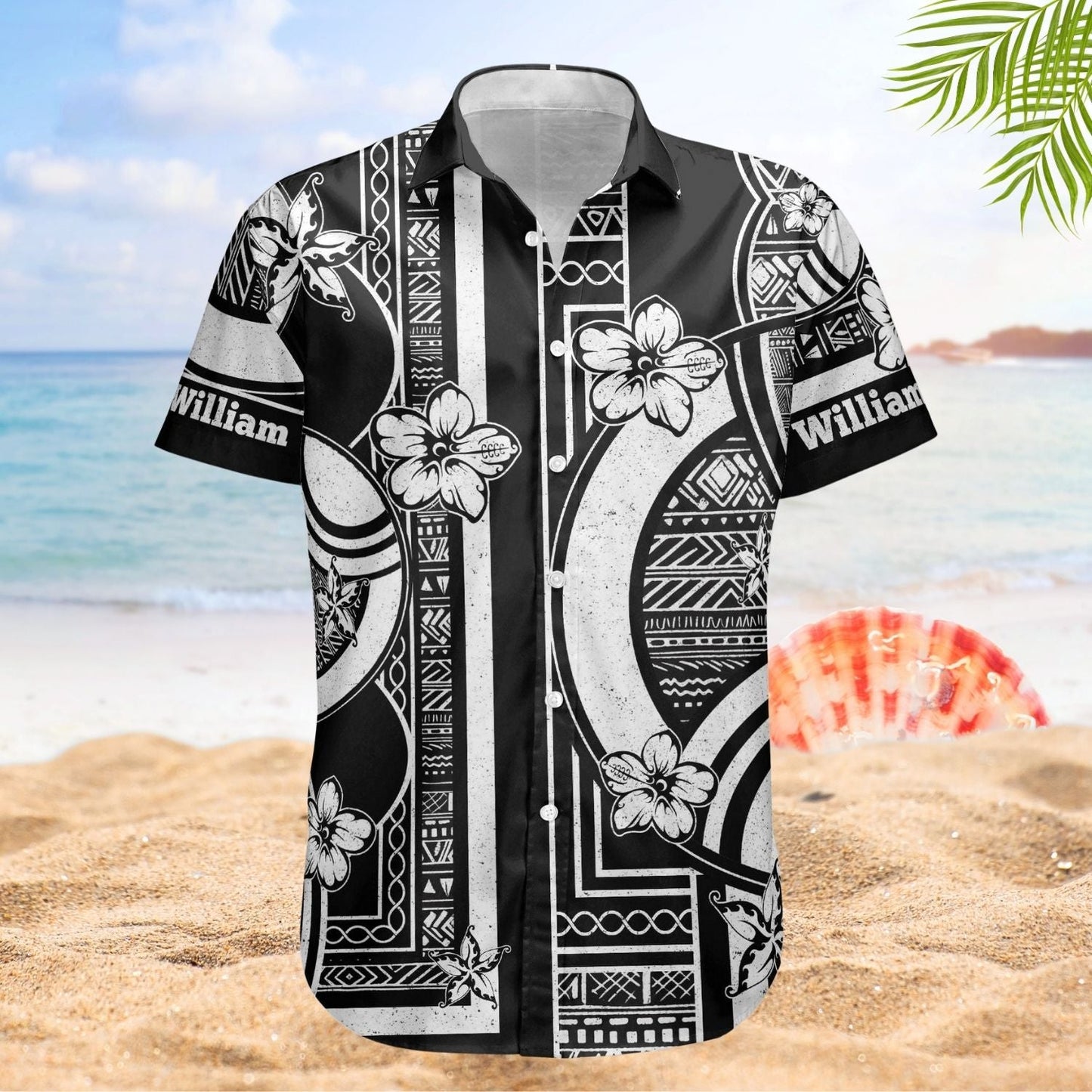 Vintage Black Personalized Aloha Kapa Hawaiian Name Hawaiian Shirt For Island Vacations And Everyday Style