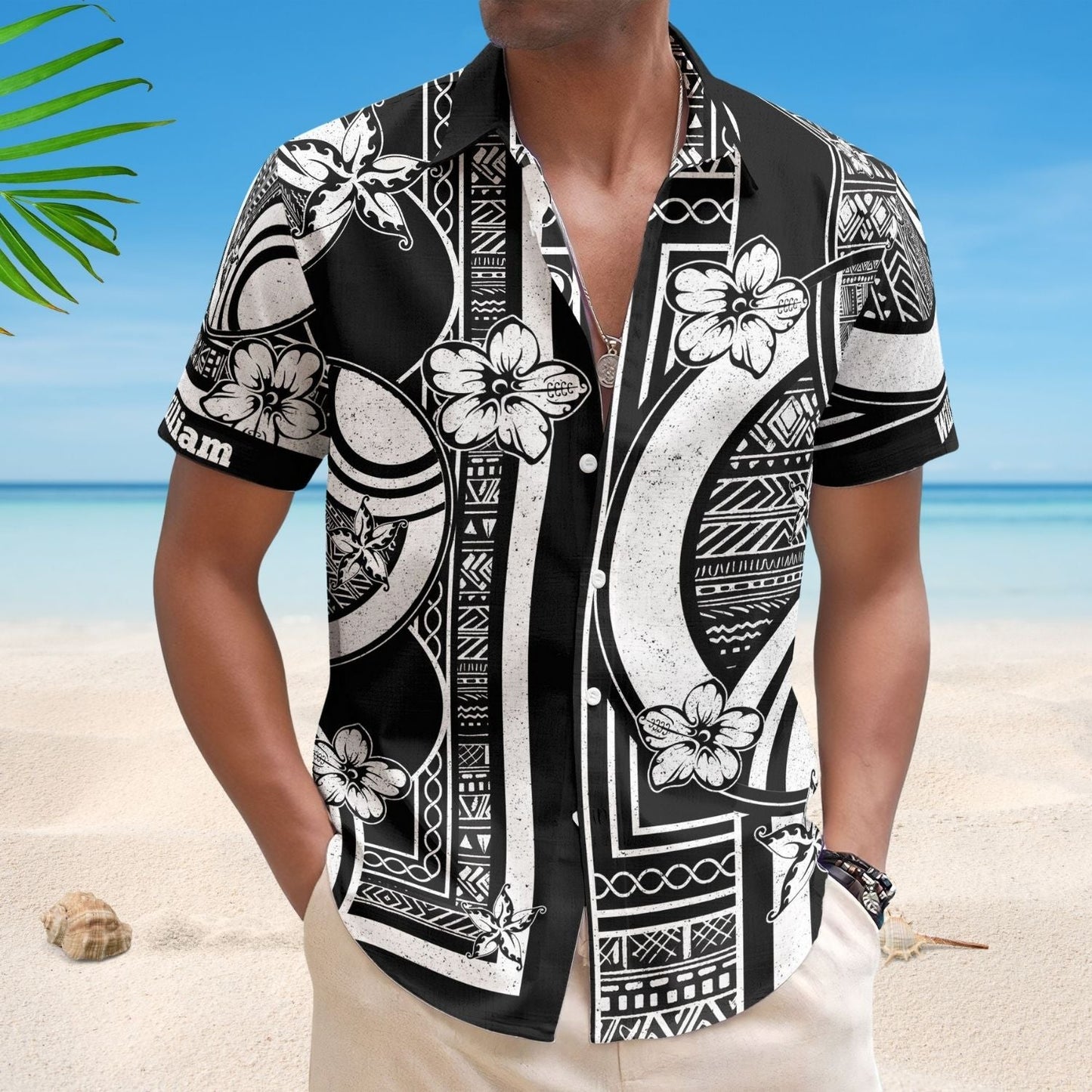 Vintage Black Personalized Aloha Kapa Hawaiian Name Hawaiian Shirt For Island Vacations And Everyday Style