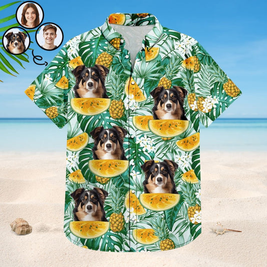 Custom Aloha Photo Family Pet Personalized Hawaiian Shirt For Warm Weather Events And Casual Wear
