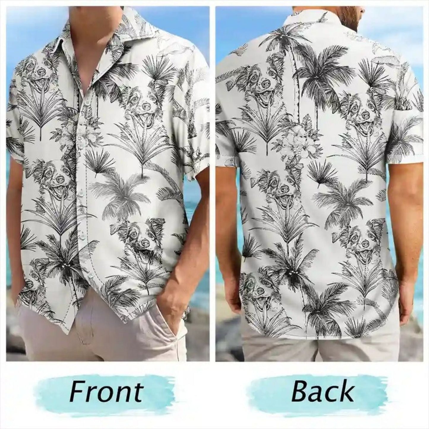 Vintage Toile De Jouy Custom Photo Pencil Hawaiian Shirt For Personalized Vacation Style And Beach Travel