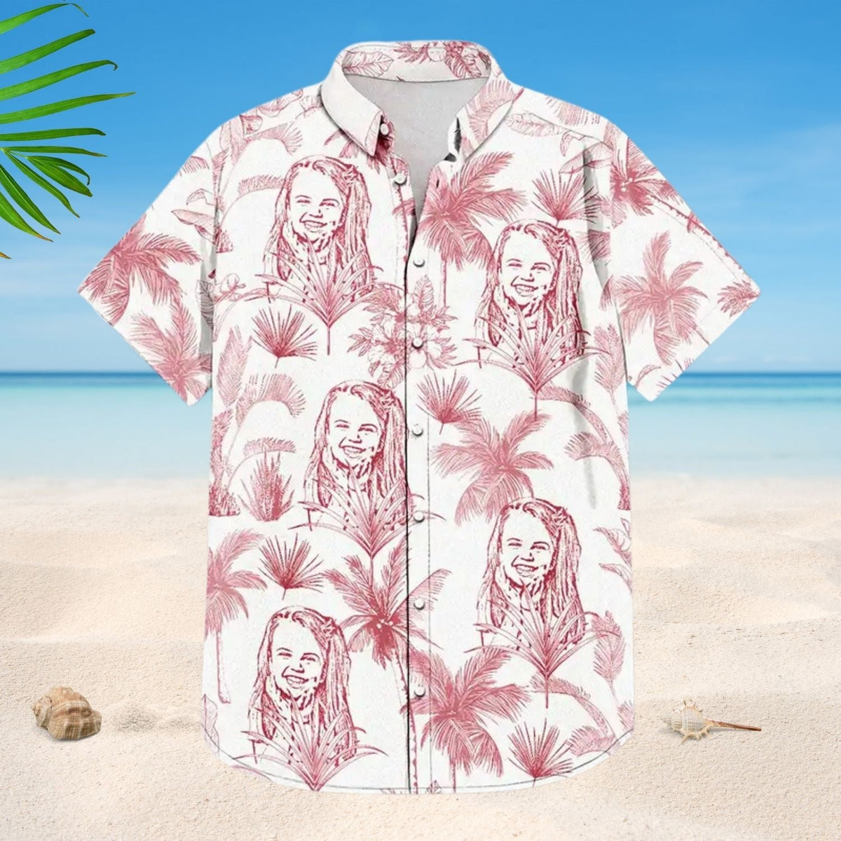 Vintage Toile De Jouy Custom Photo Pencil Hawaiian Shirt For Personalized Vacation Style And Beach Travel
