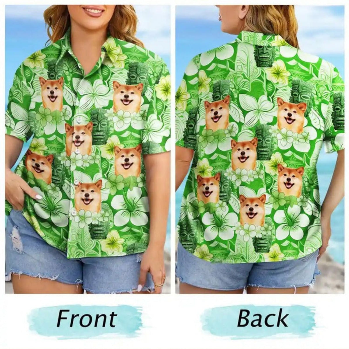 Tropical Floral Beach Custom Photo Tiki Summer Hawaiian Shirt For Personalized Vacation Style And Beach Travel