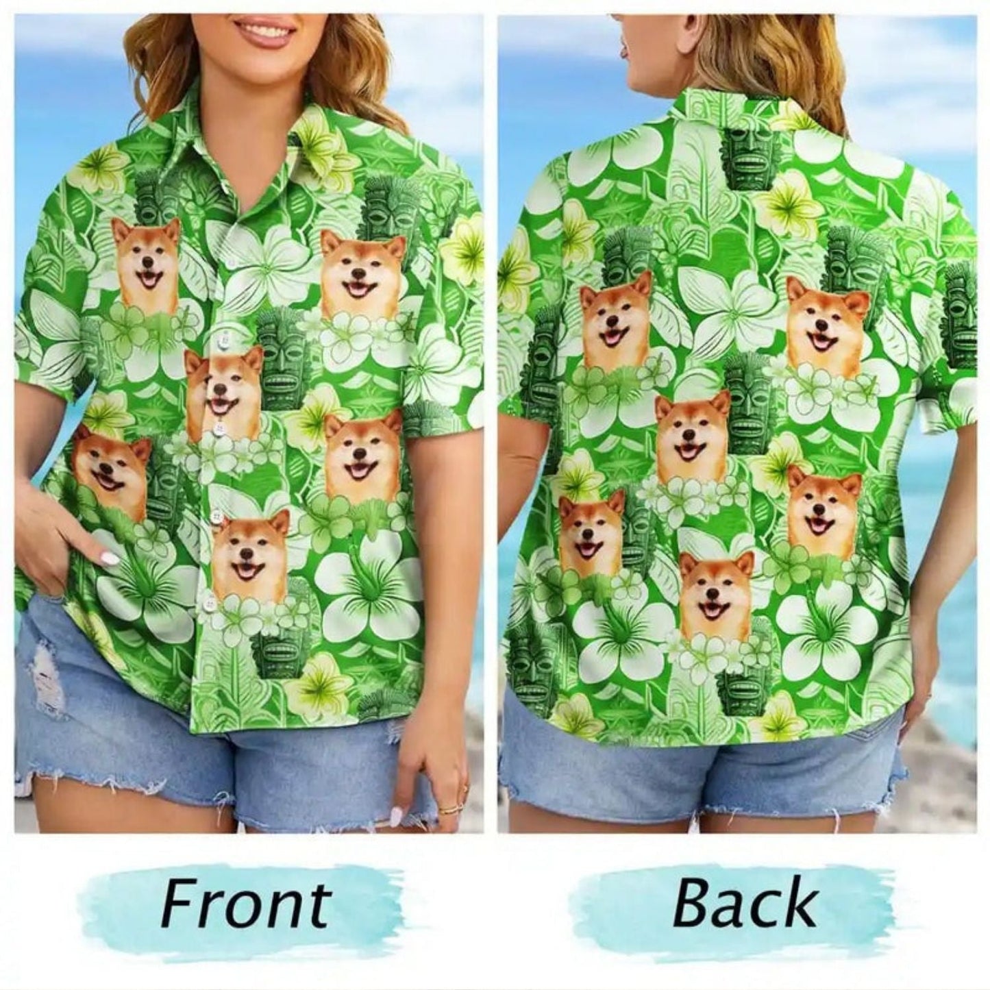 Tropical Floral Beach Custom Photo Tiki Summer Hawaiian Shirt For Personalized Vacation Style And Beach Travel