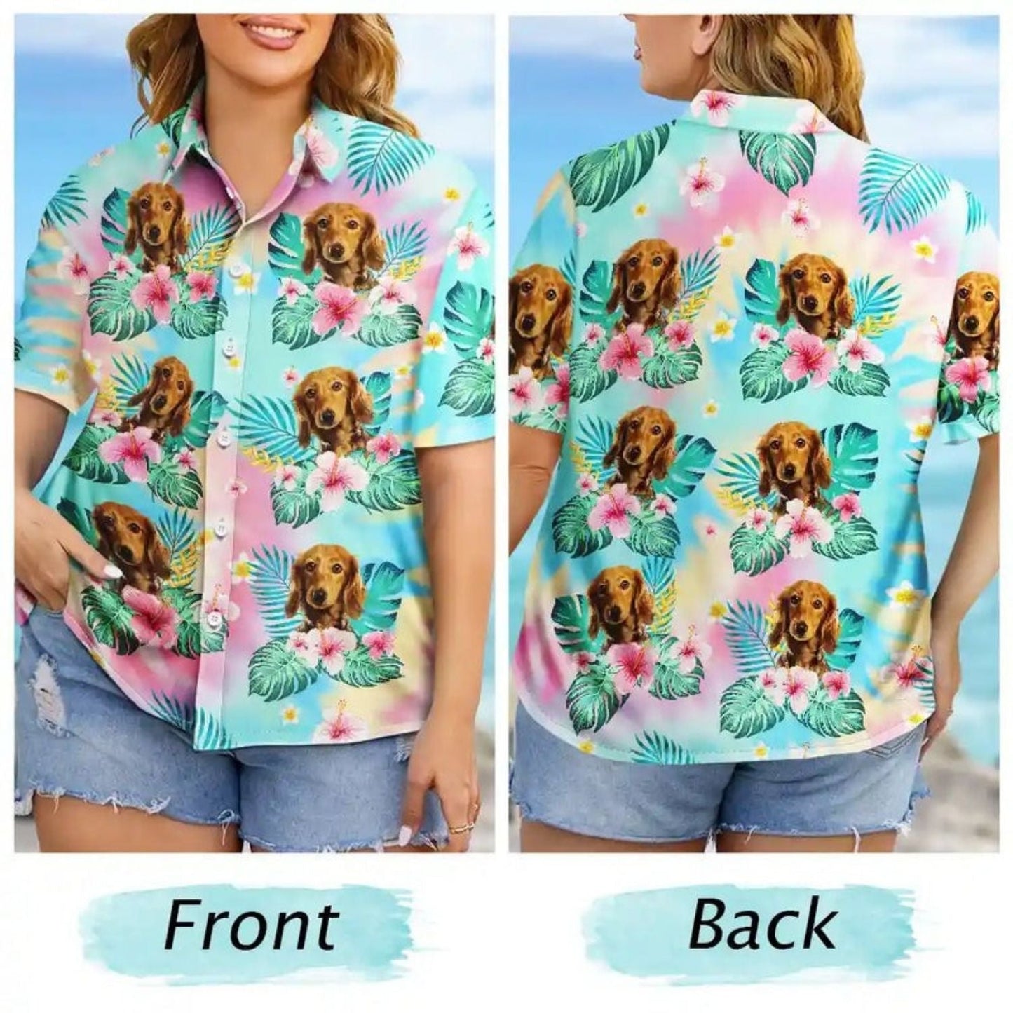 Tropical Funny Beach Family Vacation Custom Photo Hawaiian Shirt For Summer Vacation And Beach Travel