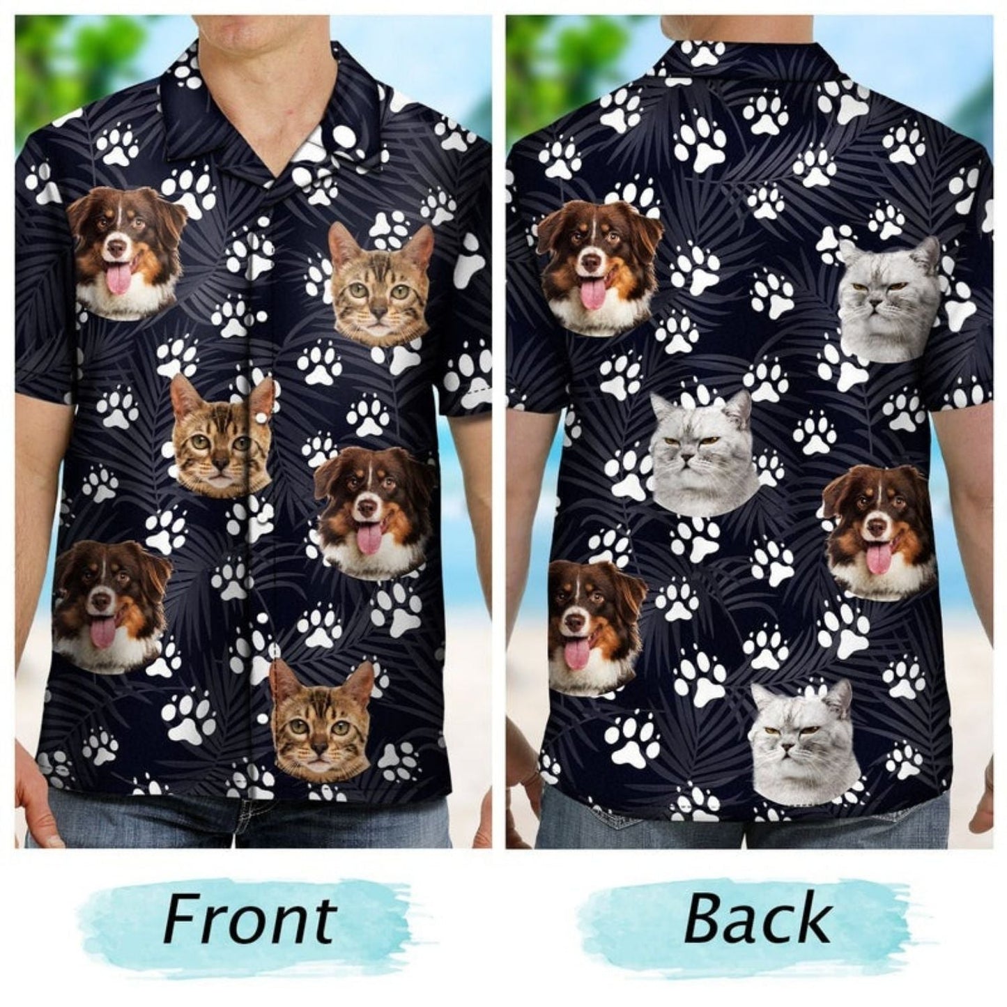 Tropical Funny Colorful Beach Vacation Custom Photo Hawaiian Shirt For Tropical Holidays And Casual Wear