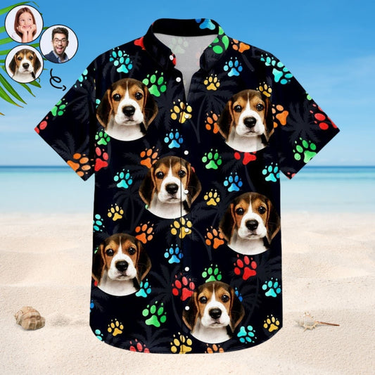 Tropical Funny Colorful Beach Vacation Custom Photo Hawaiian Shirt For Tropical Holidays And Casual Wear