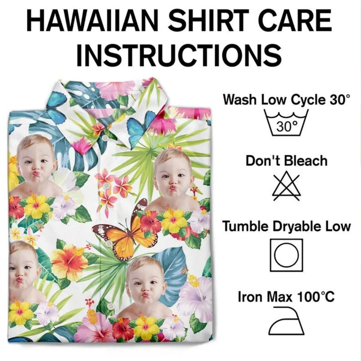 Tropical Custom Photo Pet Face Family Background Hawaiian Shirt For Coastal Travel And Summer Outings