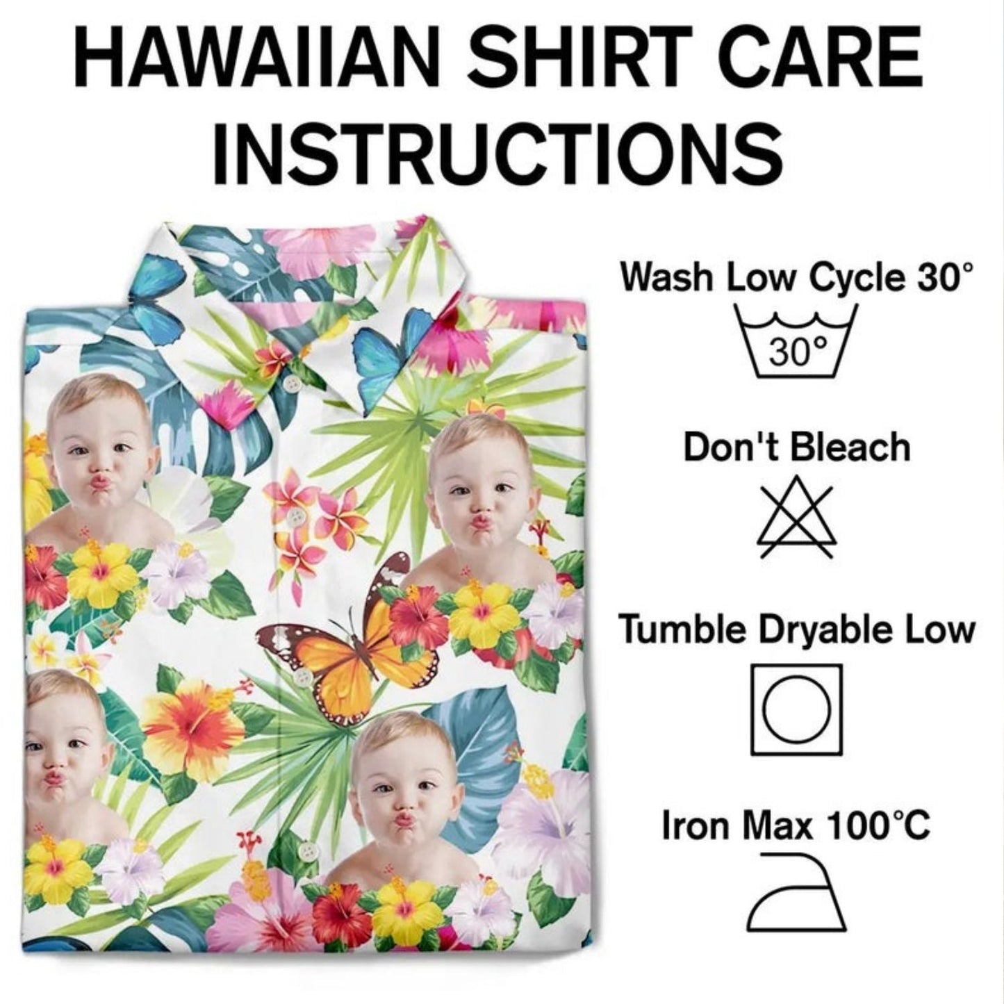 Tropical Custom Photo Pet Face Family Background Hawaiian Shirt For Coastal Travel And Summer Outings