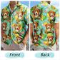 Tropical Custom Photo Pet Face Family Background Hawaiian Shirt For Coastal Travel And Summer Outings