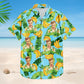 Tropical Custom Photo Pet Face Family Background Hawaiian Shirt For Coastal Travel And Summer Outings