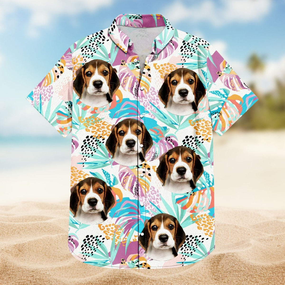 Funny Purple Tropical Dog Custom Photo Family Hawaiian Shirt For Personalized Vacation Style And Beach Travel