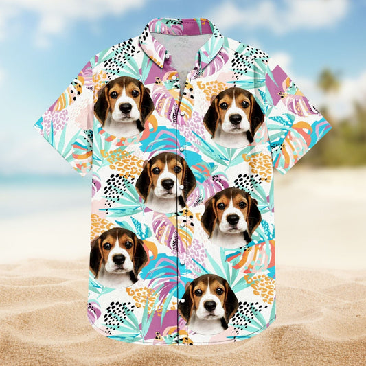 Funny Purple Tropical Dog Custom Photo Family Hawaiian Shirt For Personalized Vacation Style And Beach Travel