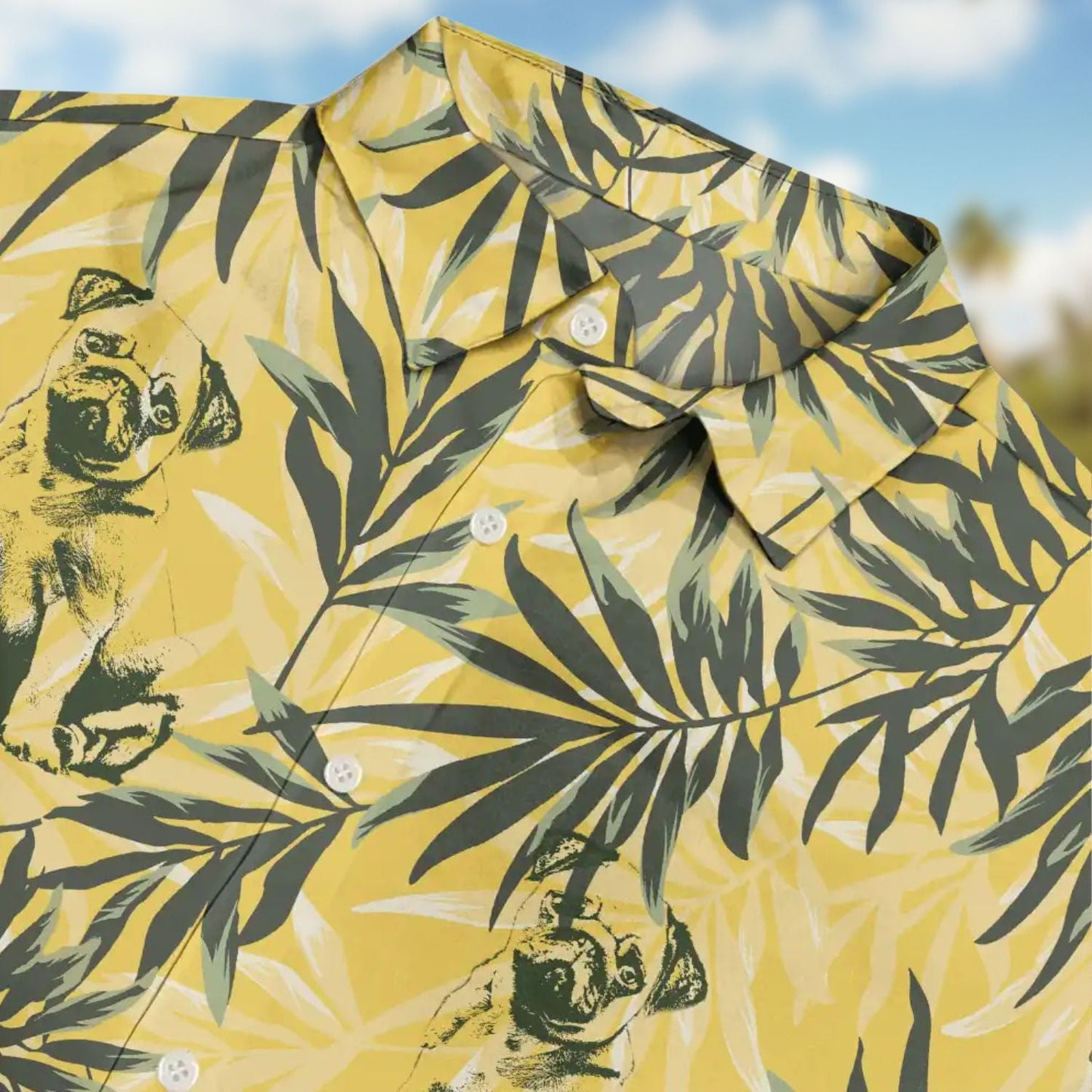 Custom Photo Pencil Drawing Palm Leaf Vacation Hawaiian Shirt For Summer Vacation And Beach Travel