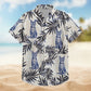 Custom Photo Pencil Drawing Palm Leaf Vacation Hawaiian Shirt For Summer Vacation And Beach Travel