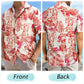 Custom Photo Pencil Drawing Palm Leaf Vacation Hawaiian Shirt For Summer Vacation And Beach Travel