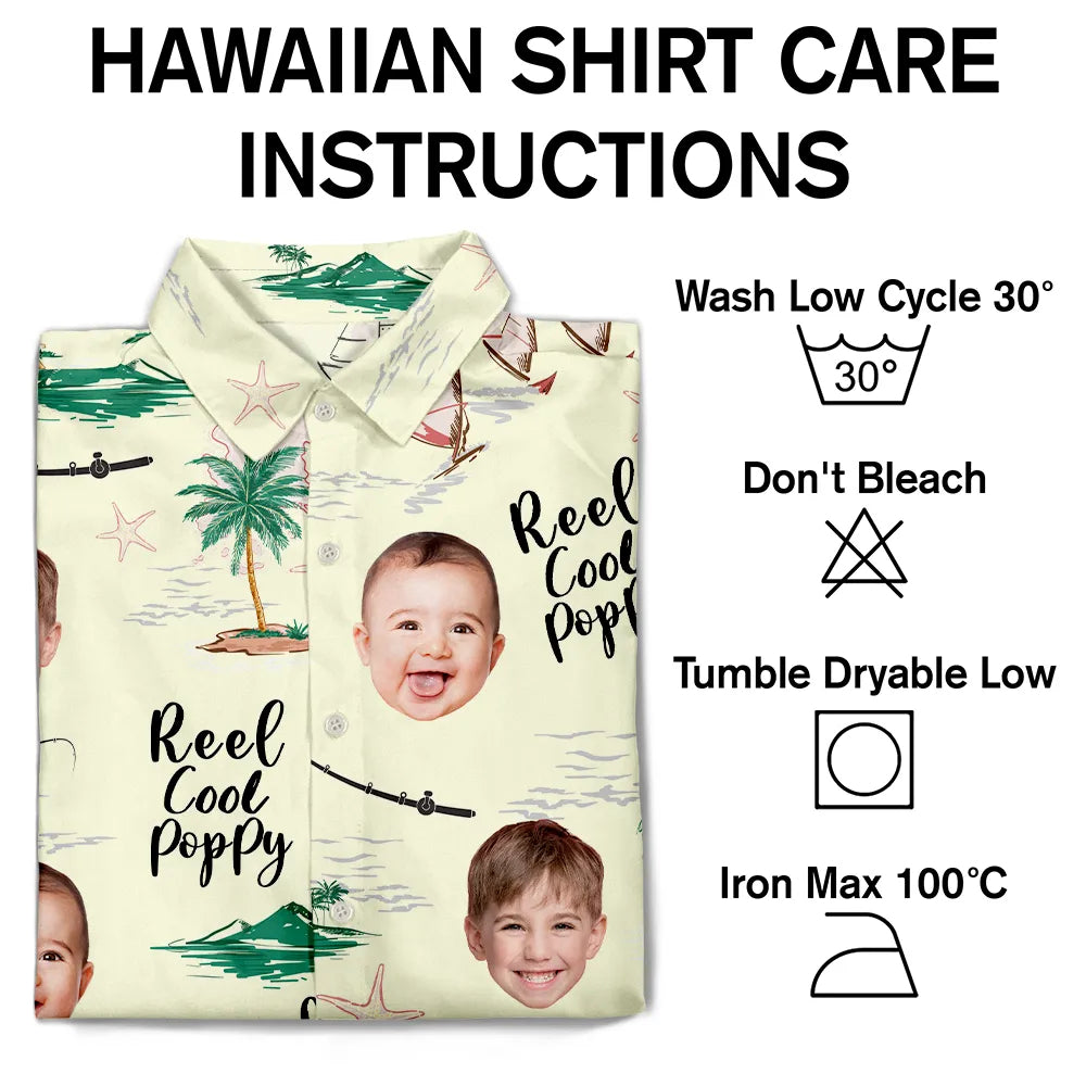 Custom Photo Reel Papa Personalized Hawaiian Shirt For Coastal Adventures, Vacation Travel, And Thoughtful Gift Giving