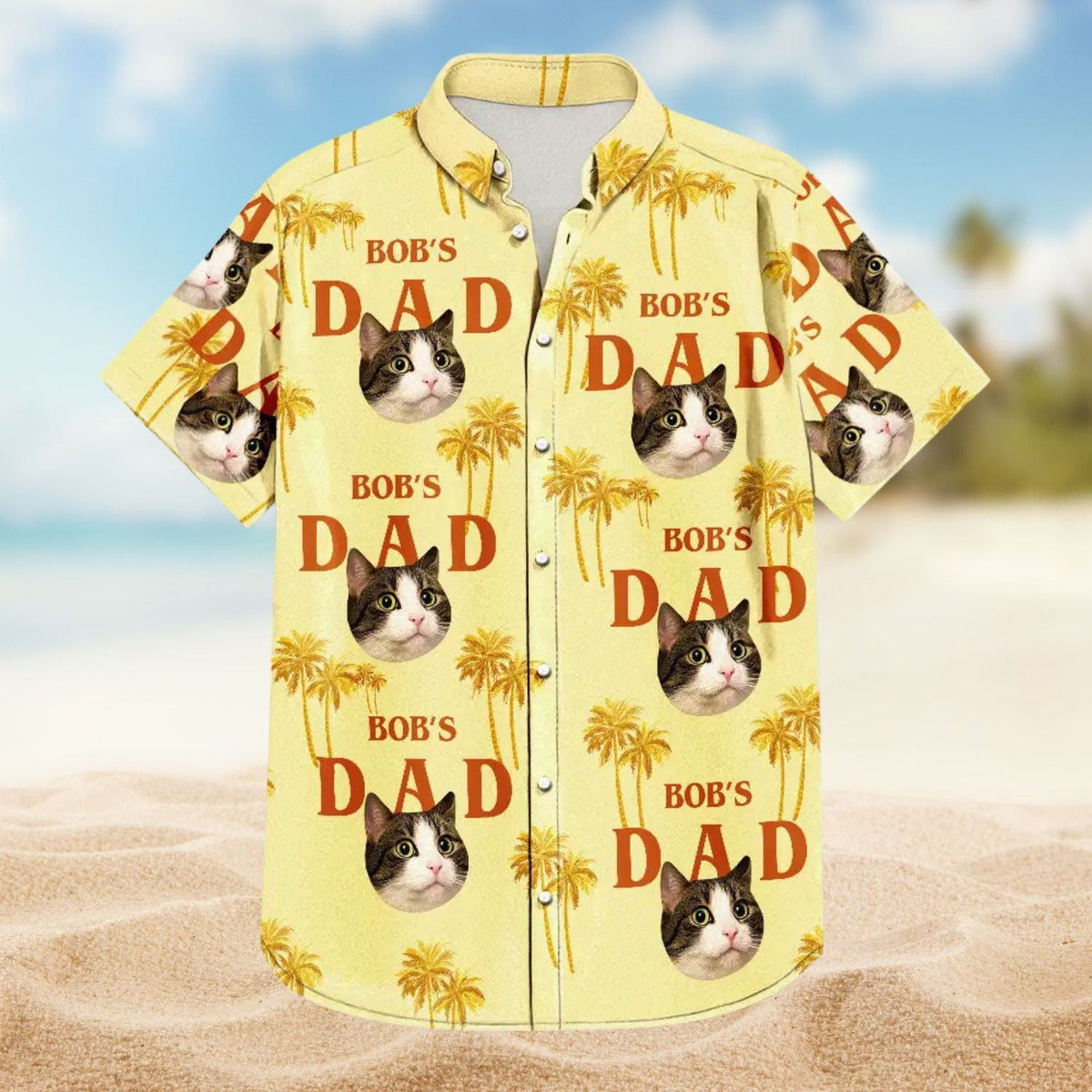 Dog Custom Photo Dad Personalized Hawaiian Shirt For Custom Photo Gifts, Sunny Getaways, And Relaxed Outdoor Styling