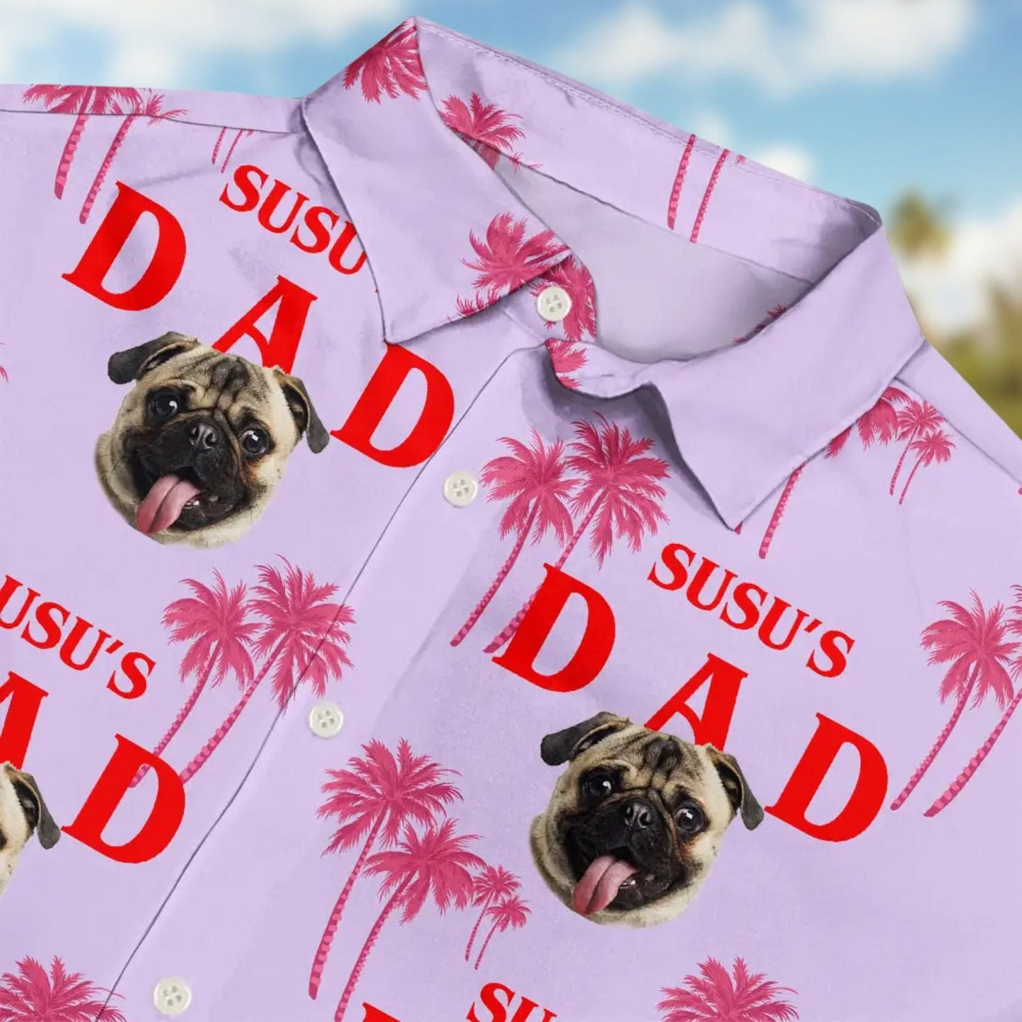 Dog Custom Photo Dad Personalized Hawaiian Shirt For Custom Photo Gifts, Sunny Getaways, And Relaxed Outdoor Styling