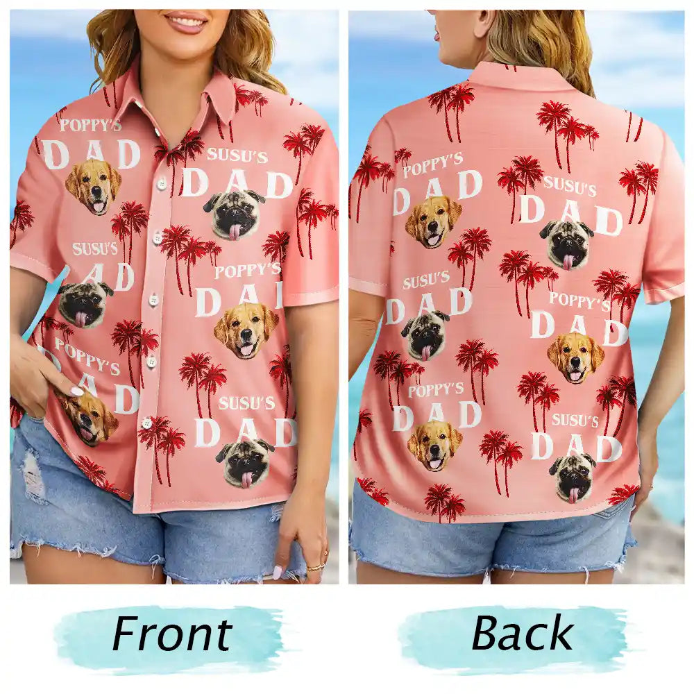Dog Custom Photo Dad Personalized Hawaiian Shirt For Custom Photo Gifts, Sunny Getaways, And Relaxed Outdoor Styling