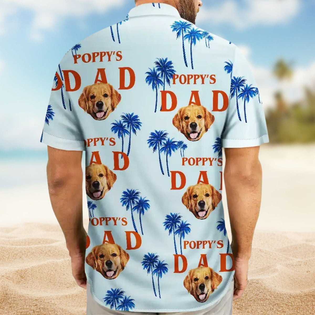 Dog Custom Photo Dad Personalized Hawaiian Shirt For Custom Photo Gifts, Sunny Getaways, And Relaxed Outdoor Styling