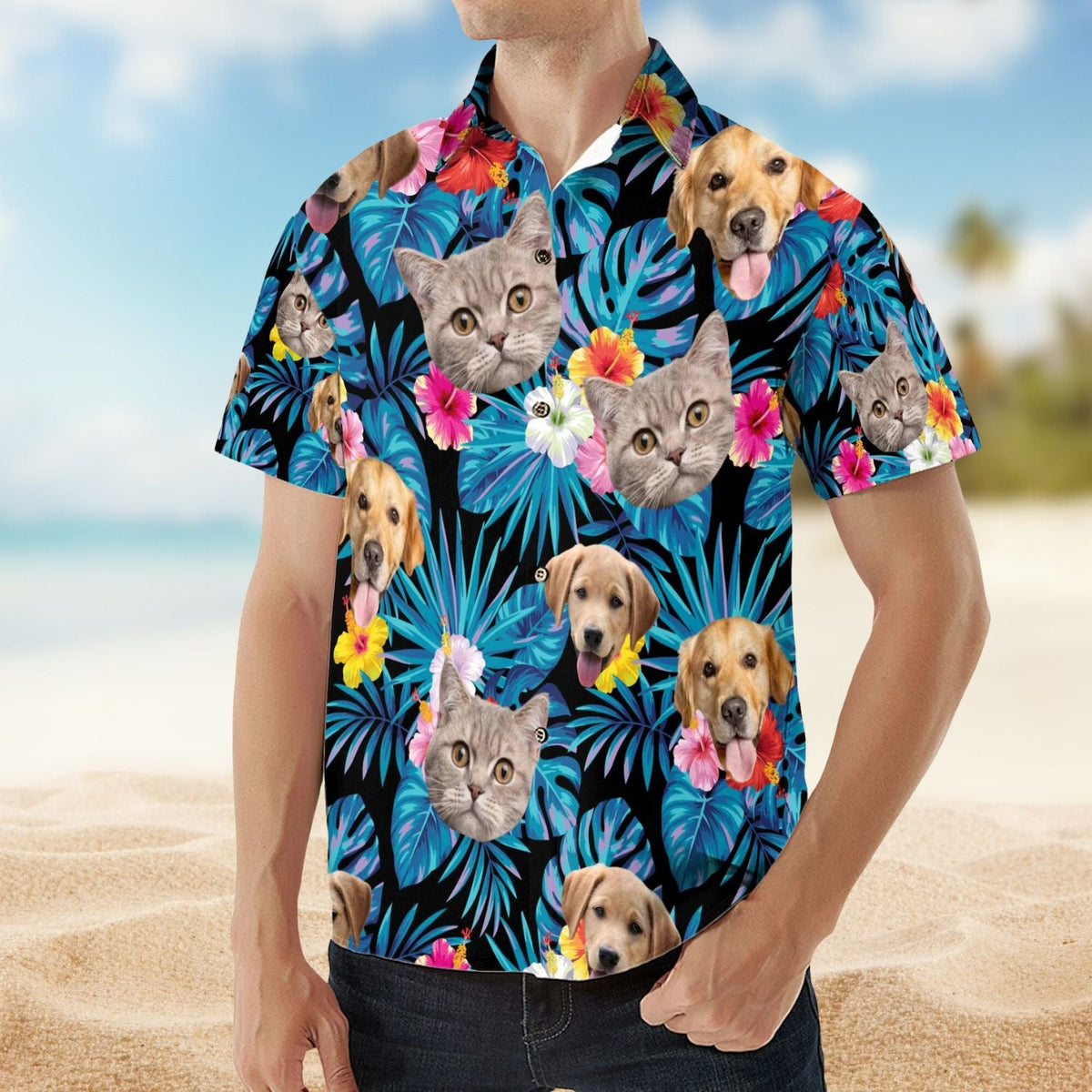 Tropical Floral Custom Face Photo Men Women Hawaiian Shirt For Nature Lovers And Coastal Travel