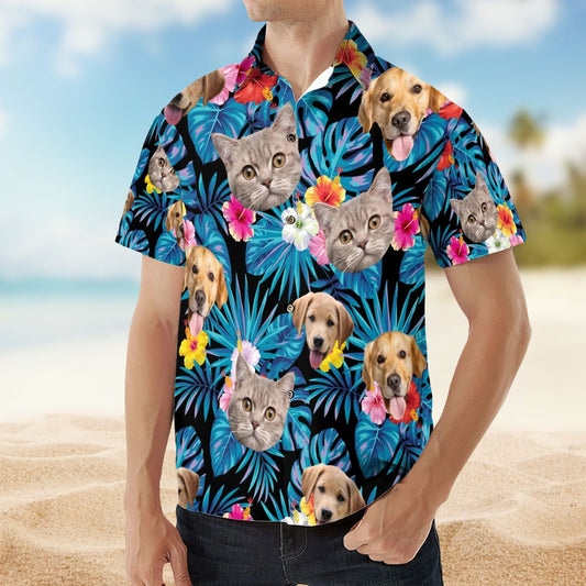 Tropical Floral Custom Face Photo Men Women Hawaiian Shirt For Nature Lovers And Coastal Travel