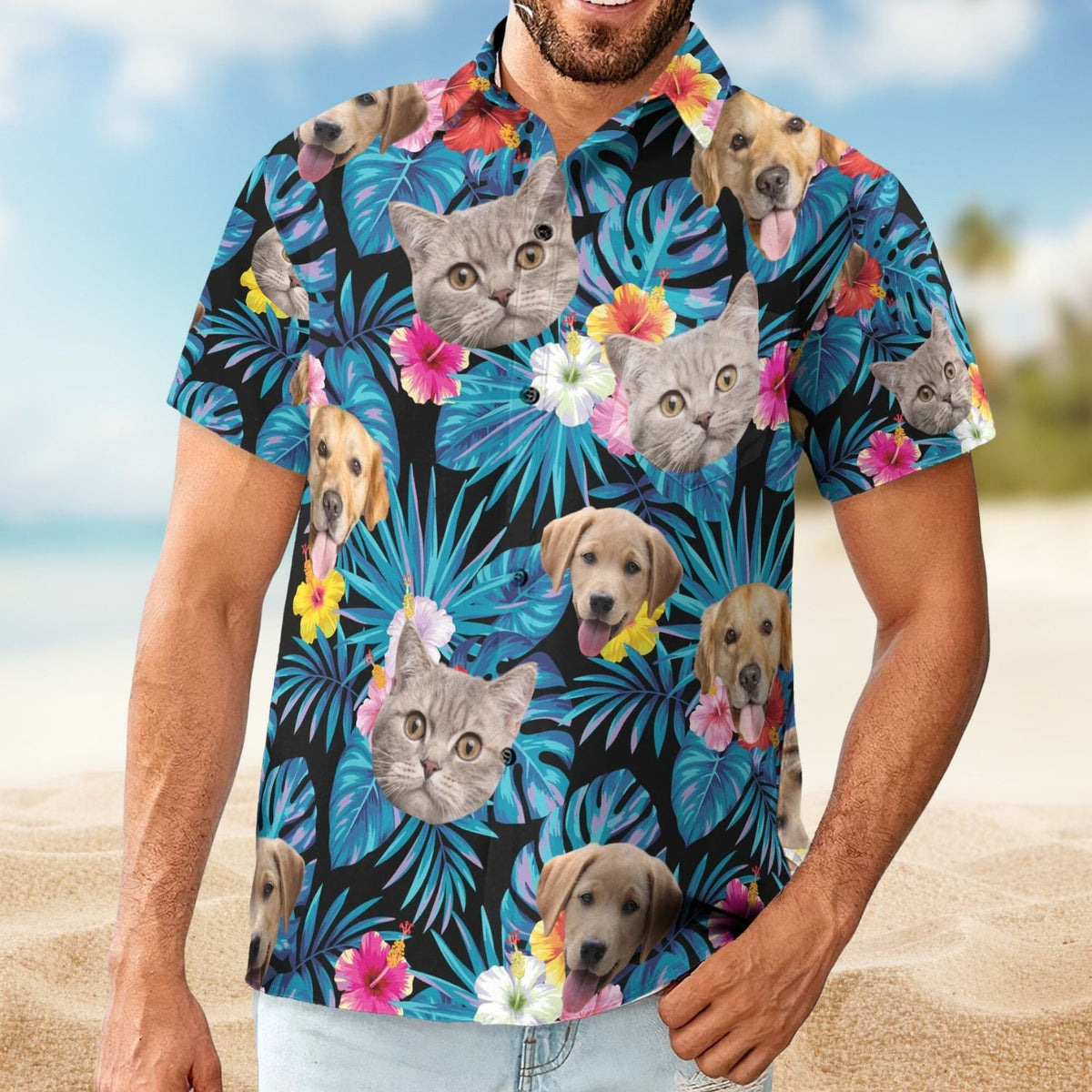 Tropical Floral Custom Face Photo Men Women Hawaiian Shirt For Nature Lovers And Coastal Travel