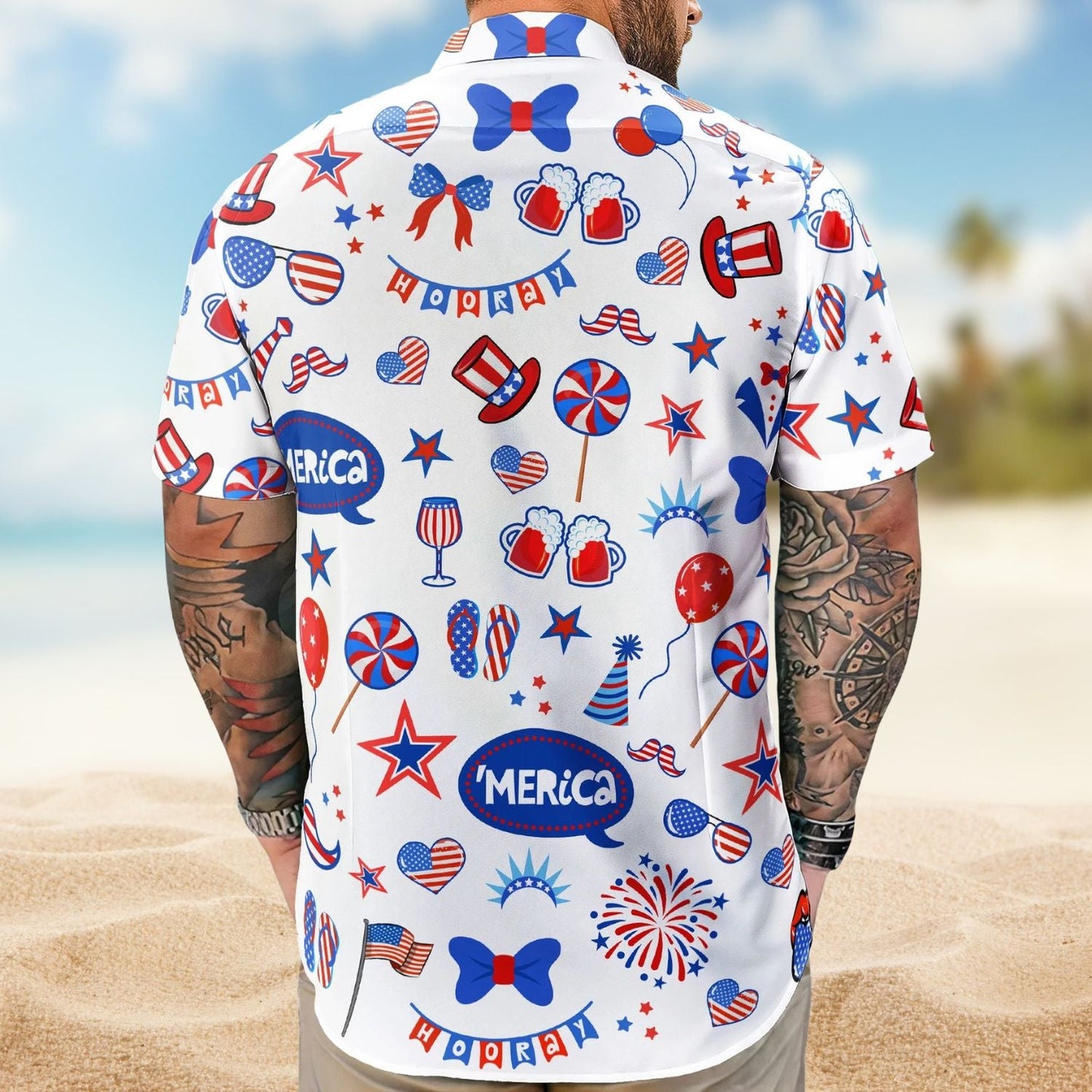 Funny Happy Custom Face 4Th July Personalized Hawaiian Shirt For Personalized Vacation Style And Beach Travel