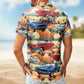 Vintage Car Custom Photo Muscle Men Husband Hawaiian Shirt For Coastal Travel And Summer Outings
