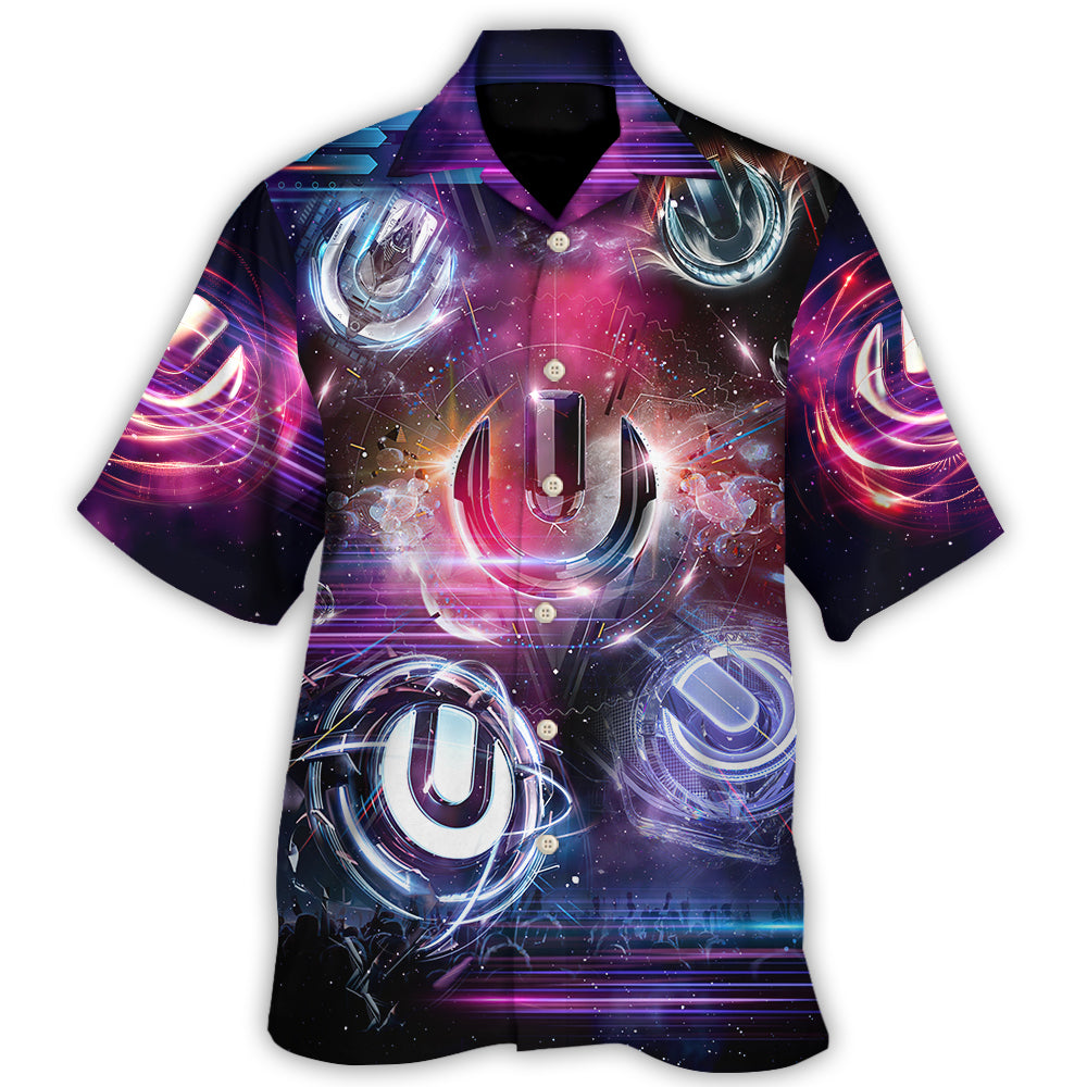 Neon Music Electronic Event Hawaiian Shirt For Resort Getaways And Comfortable Summer Activities