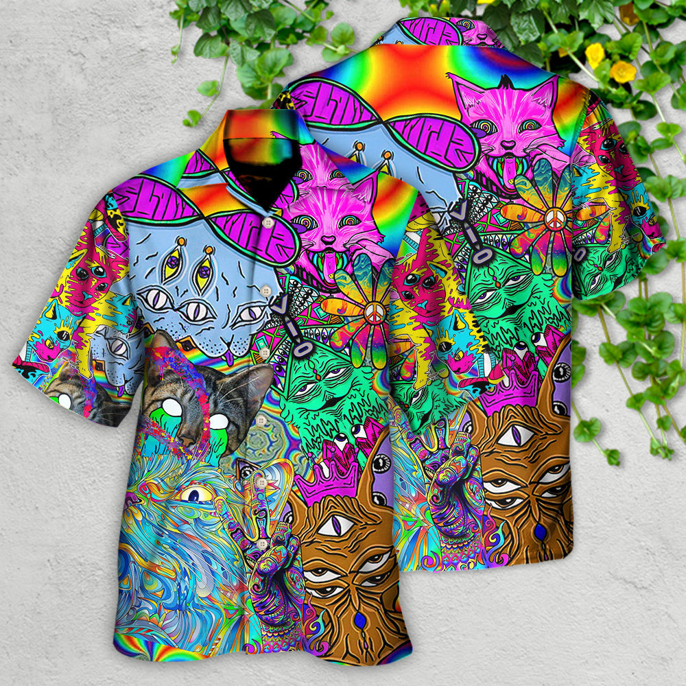 Bohemian Cat Break Hawaiian Shirt For Summer Vacation And Beach Travel
