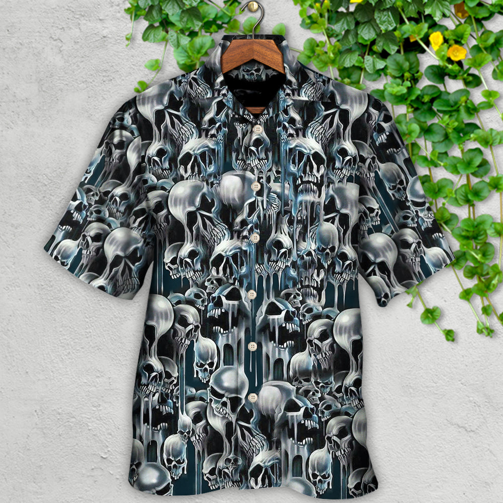 Skull Hot Hawaiian Shirt Artwork View For Weekend Travel And Beach Style