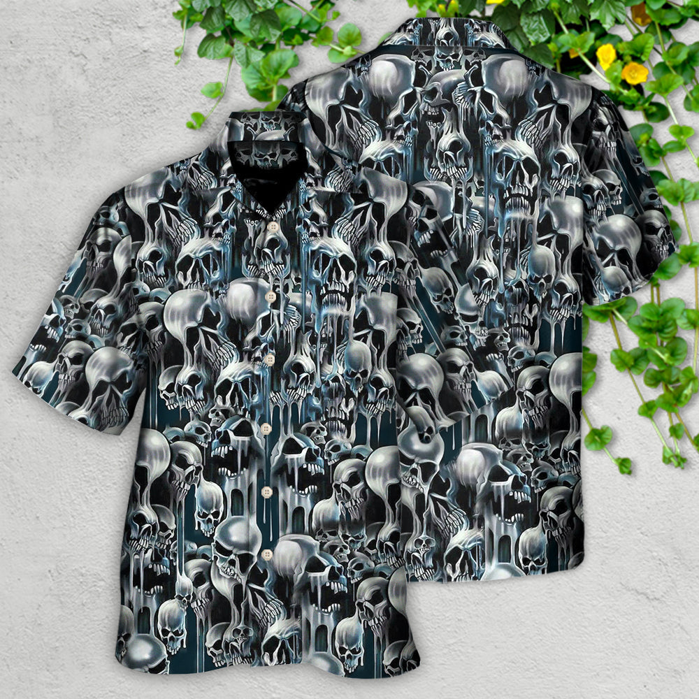 Skull Hot Hawaiian Shirt Design Detail For Sunny Adventures And Casual Wear
