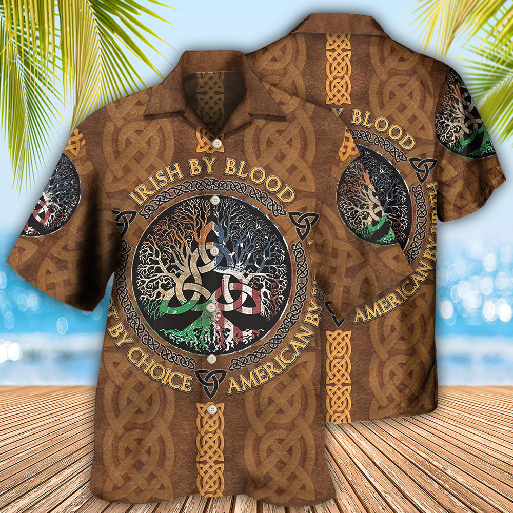 Irish Blood Leather Hawaiian Shirt Design Detail For Beach Days And Holiday Travel