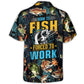 Tropical Fishing Adventure Graphic Hawaiian Shirt For Resort Trips, Coastal Parties, And Warm Weather Style