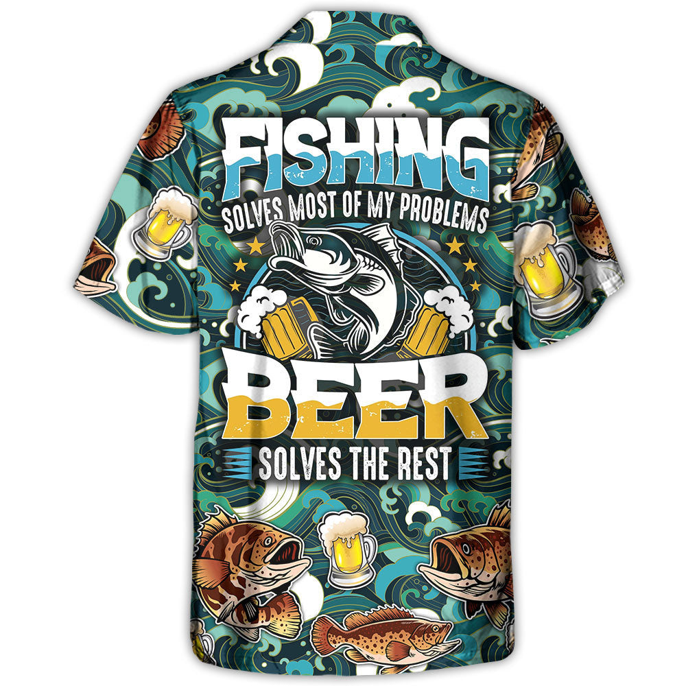 Fishing Beer Hawaiian Shirt For Coastal Travel, Casual Events, And Comfortable Summer Wear