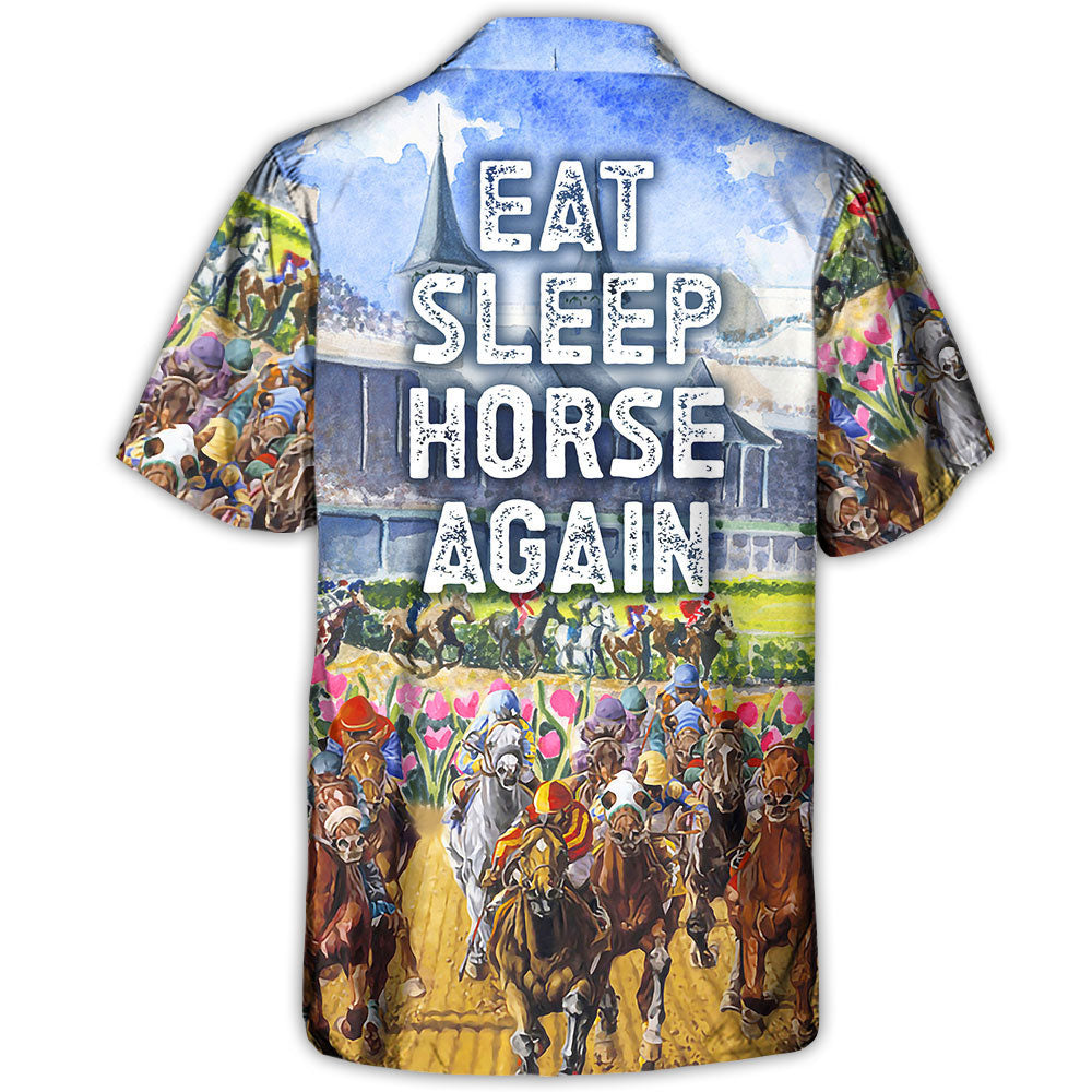 Horseback Riding Horse Hawaiian Shirt For Summer Vacation, Beach Travel, And Casual Wear