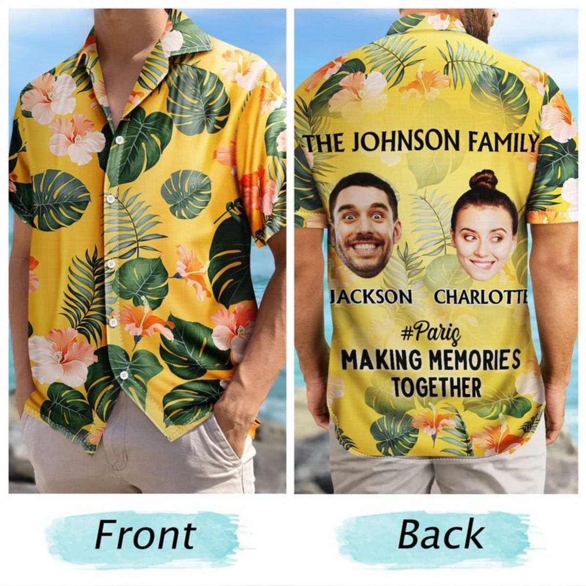 Tropical Vacation Custom Photo Traveling Beach Gift Hawaiian Shirt For Personalized Vacation Style And Beach Travel