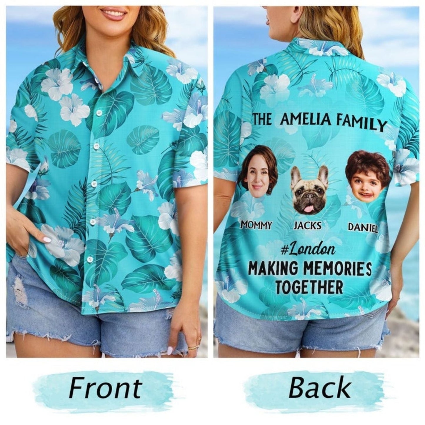Tropical Vacation Custom Photo Traveling Beach Gift Hawaiian Shirt For Personalized Vacation Style And Beach Travel