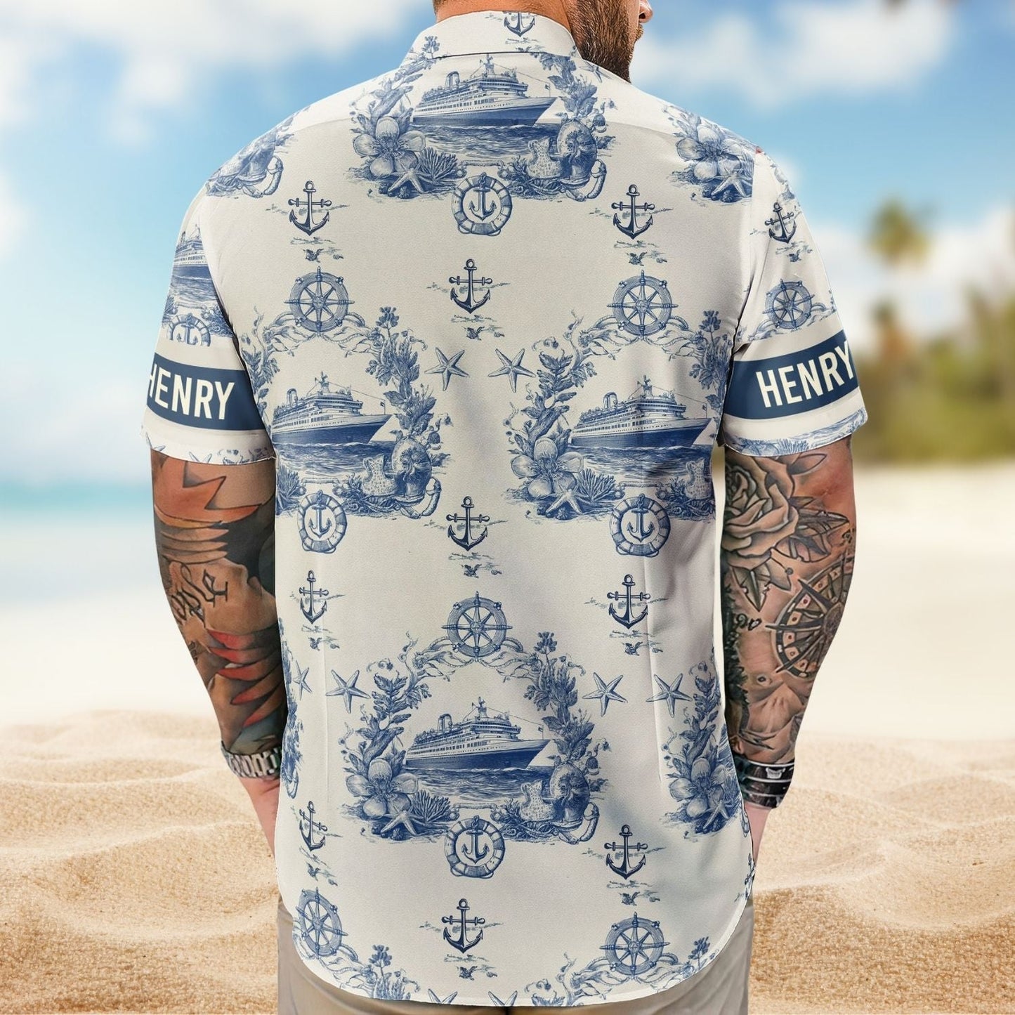 Ship Cruise Nautical Personalized Hawaiian Shirt For Summer Vacation And Beach Travel