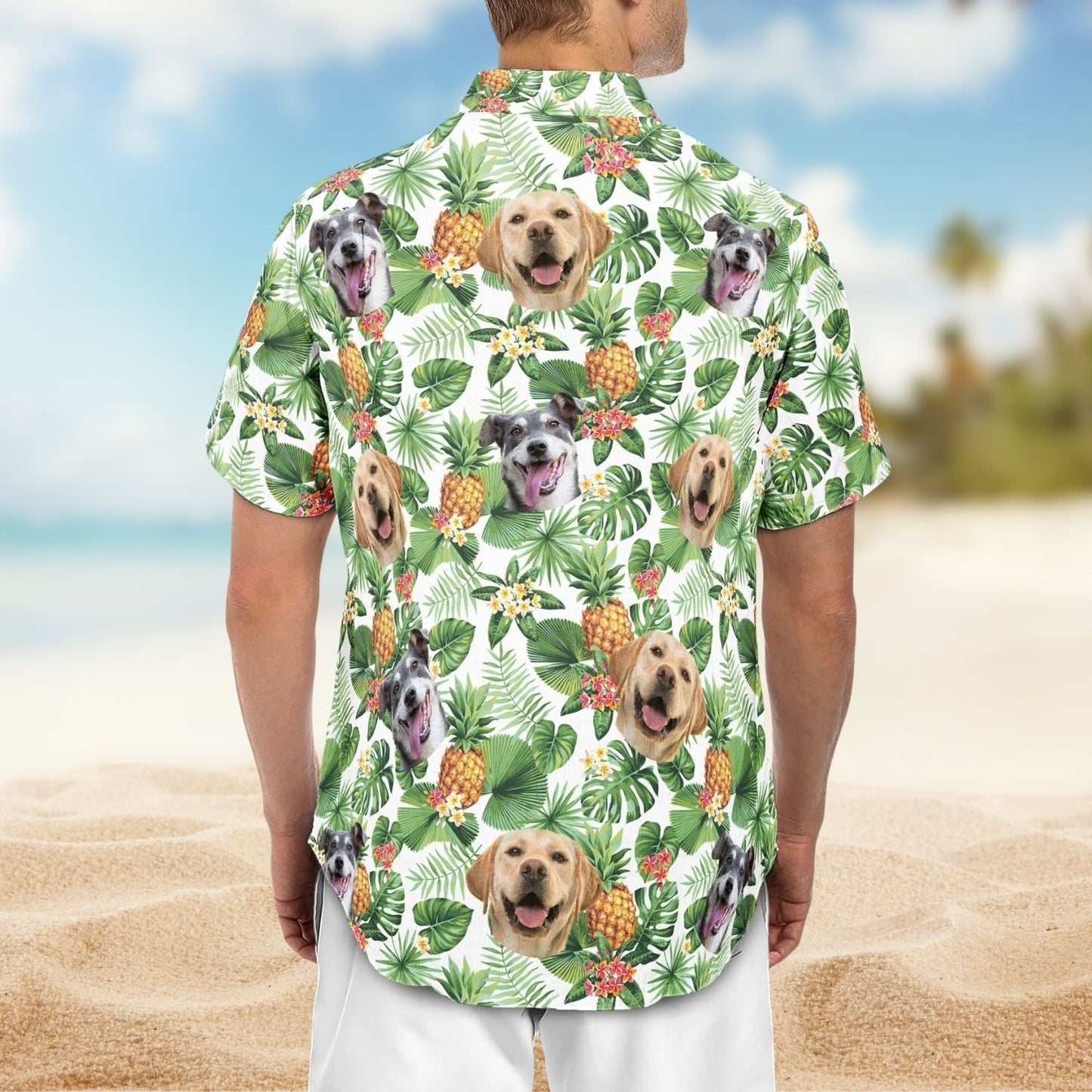 Tropical Aloha Custom Pet Face Personalized Photo Hawaiian Shirt For Personalized Vacation Style And Beach Travel