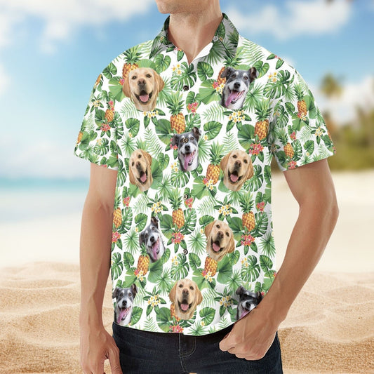 Tropical Aloha Custom Pet Face Personalized Photo Hawaiian Shirt For Personalized Vacation Style And Beach Travel