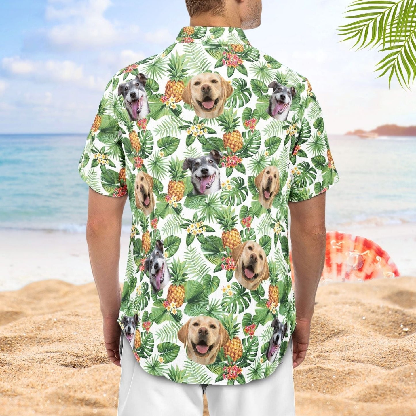Tropical Aloha Custom Pet Face Personalized Photo Hawaiian Shirt For Personalized Vacation Style And Beach Travel