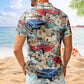 Vintage Car Muscle Aloha Men Custom Photo Hawaiian Shirt For Personalized Vacation Style And Beach Travel
