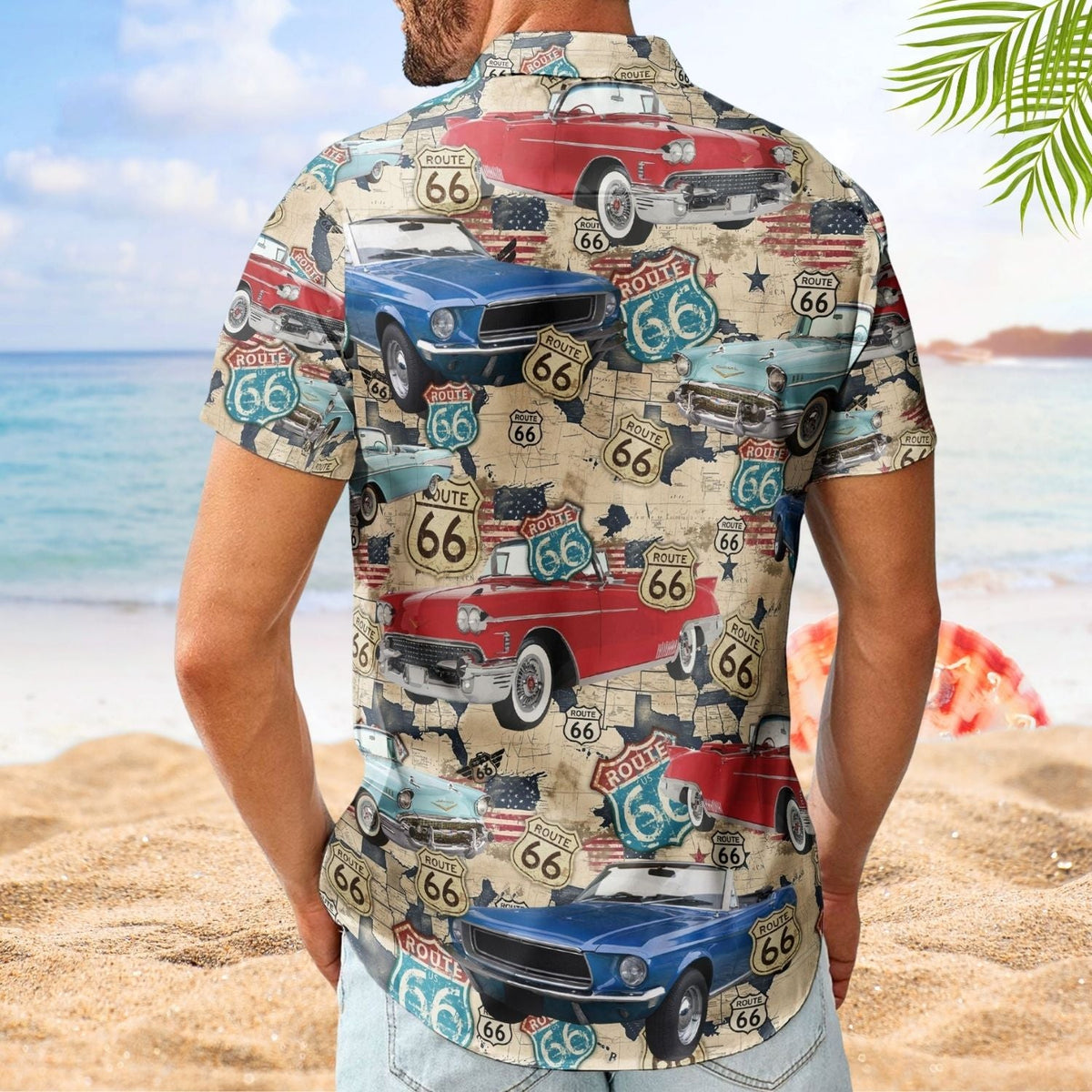 Vintage Car Muscle Aloha Men Custom Photo Hawaiian Shirt For Personalized Vacation Style And Beach Travel